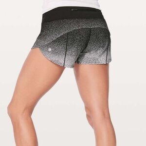 Lululemon Speed Up Short 2.5" Ombre Speckle Stop Print Black Speed Short